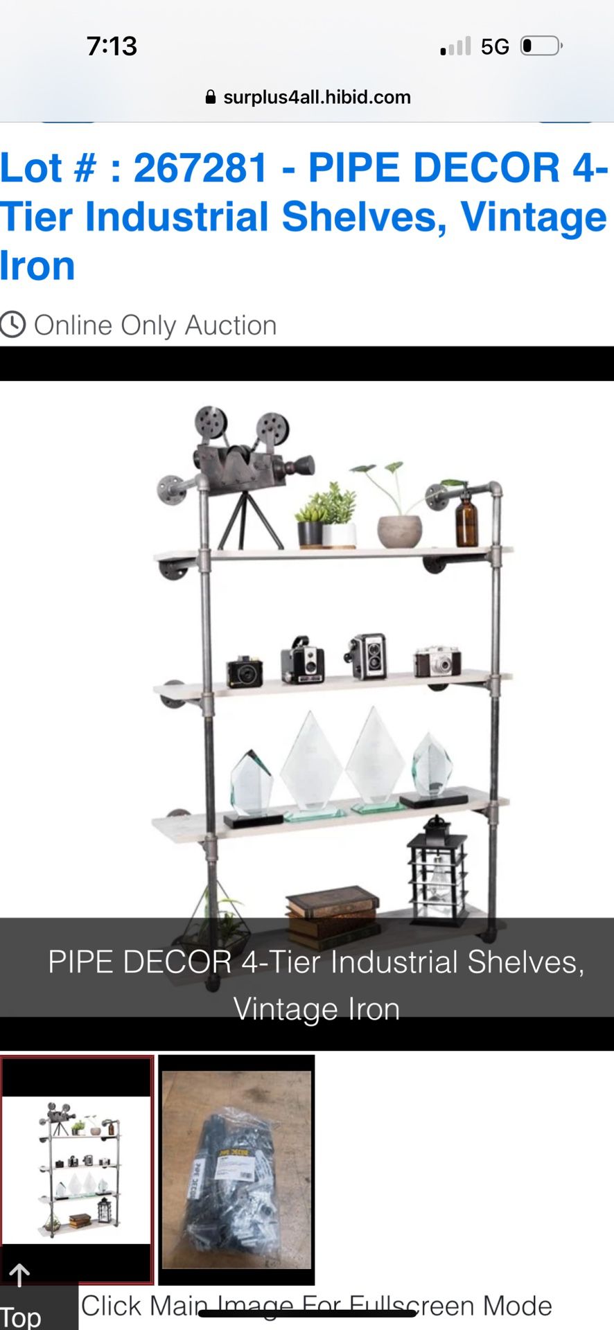 Pipe Decor 4 Tier Shelves Rack $40