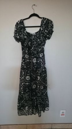 Black Floral Long Dress