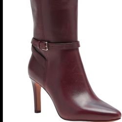 Banana Republic  Leather High-Heel Buckle Boot