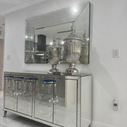 ✨ Modern Luxury Mirrored Console Set – Everything Included ✨