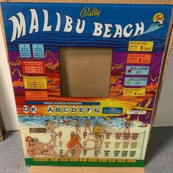 Bally MALIBU BEACH Bingo Backglass BRAND NEW ORIGINAL 1980!!!  (more available)