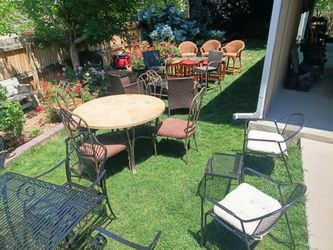 Outdoor Patio Furniture Sets Wicker Metal Chairs Bar Stools+++