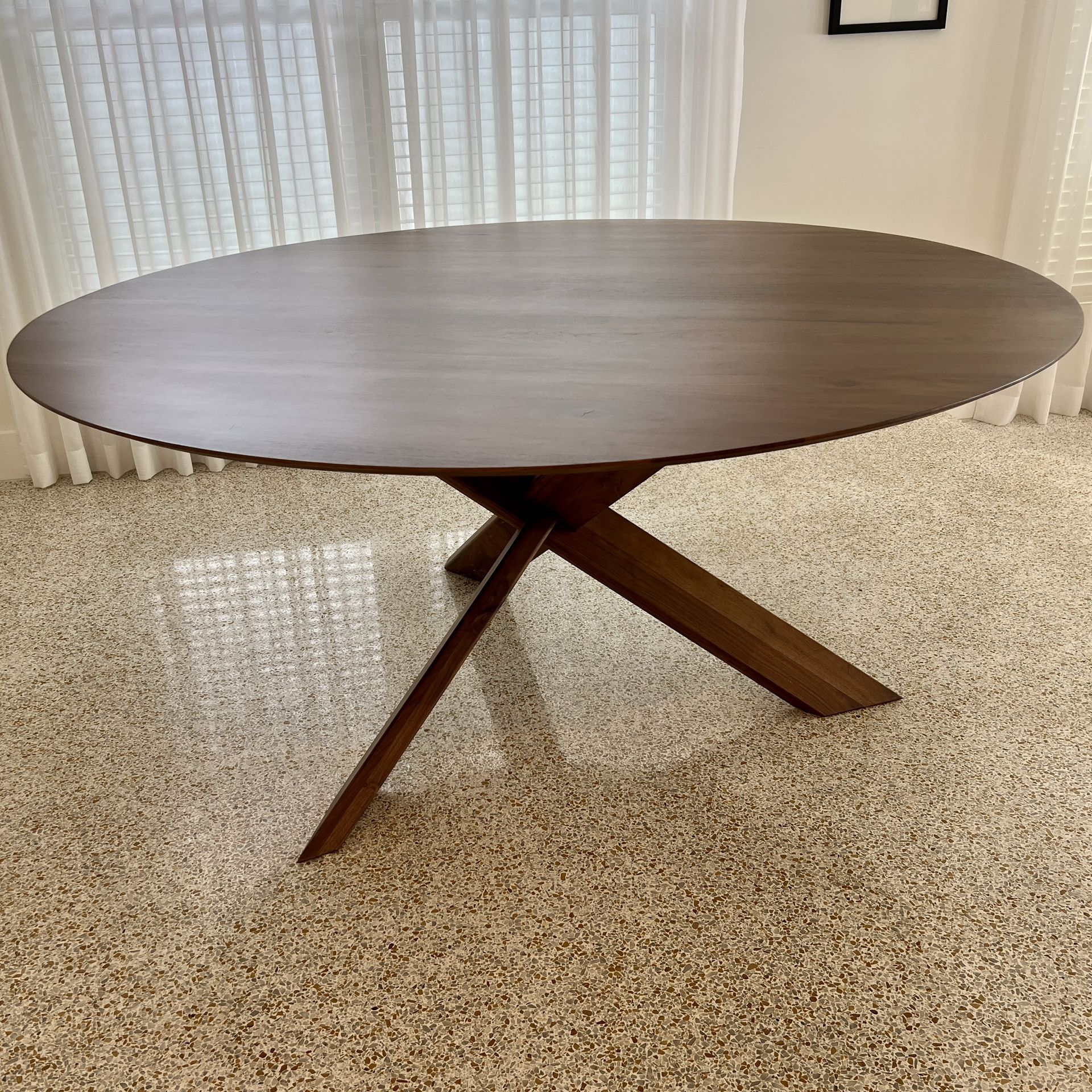 Crate and Barrel Apex 60” Round Dining Table 