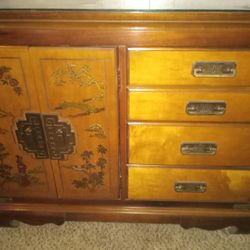 Oriental Cabinet and Glass Top