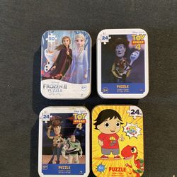 New Assorted Puzzles Im Tin Storage Container/ 5 Dollars Each 