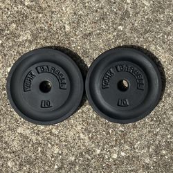10lb x2 Standard 1” hole size weight plates weights plate 10 lb lbs 10lbs 20lb 20lbs 20 total for Barbell dumbbell