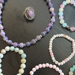 Necklace and bracelet made with stones new