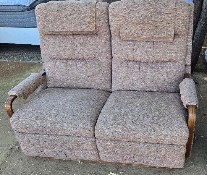 Orange-red Love Seat Couch 