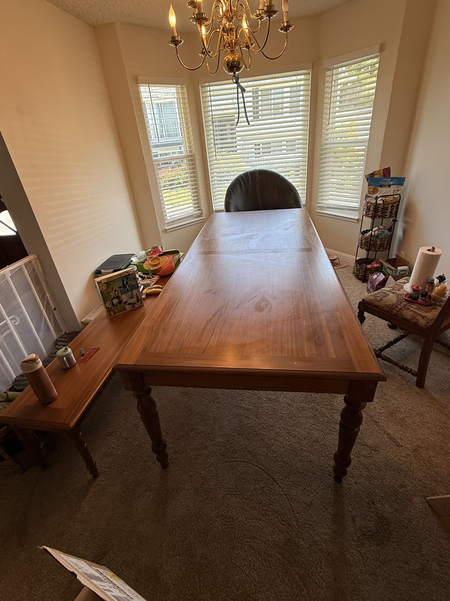 “Magnolia Home Webster 96” Walnut Dining Table + Matching Bench – $900 (Originally $1,500+)”