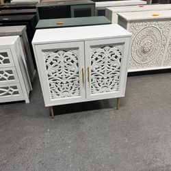 ARTPOWER Accent Cabinet with 2 Doors, Vintage Hollow Carving Buffet Cabinet, Sideboards and Buffets with Storage, Credenza for Living Room, Kitchen, D