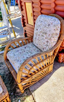 Vintage Rattan Outdoor Boho Chair