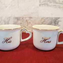 Elegant Porcelain His and Hers Mugs