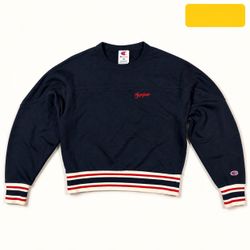 Vintage Champion Elective Navy Cropped Crewneck Size XS