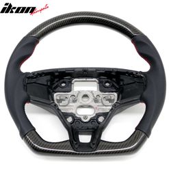 Fits 2021–2026 Ford Mustang Mach-E Steering Wheel W/Red Stitching Perforated Leather