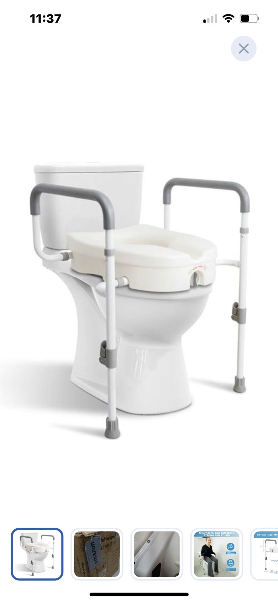 “ New”Raised Toilet Seat W/handles(retail $79)
