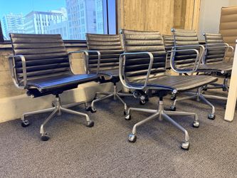 Eames-Style Aluminum Group Office Chairs – Set of 5
