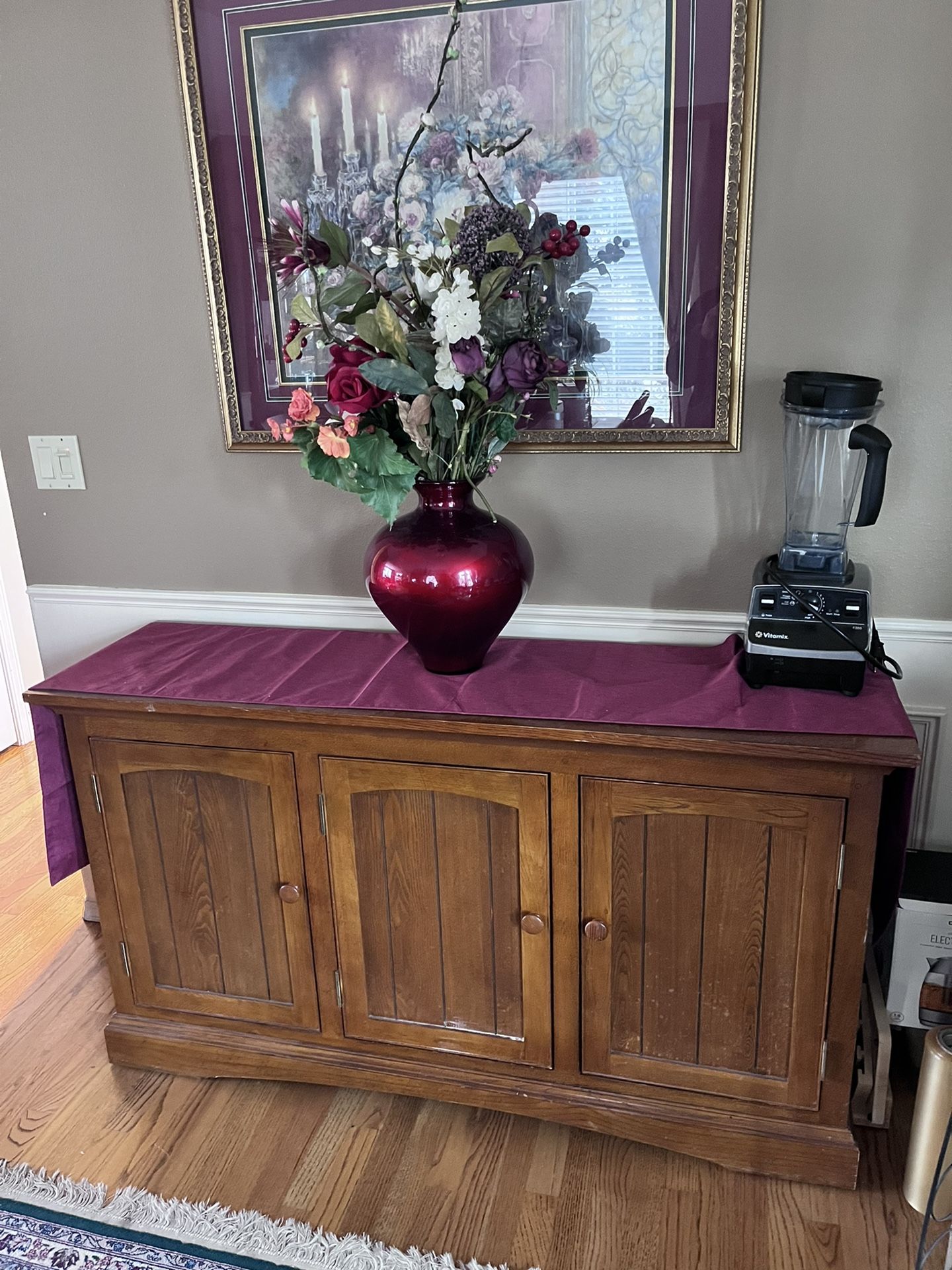 Oak Dining Room Table 6 Chairs Butler Cabinet China Hutch And Oak Curio Cabinet