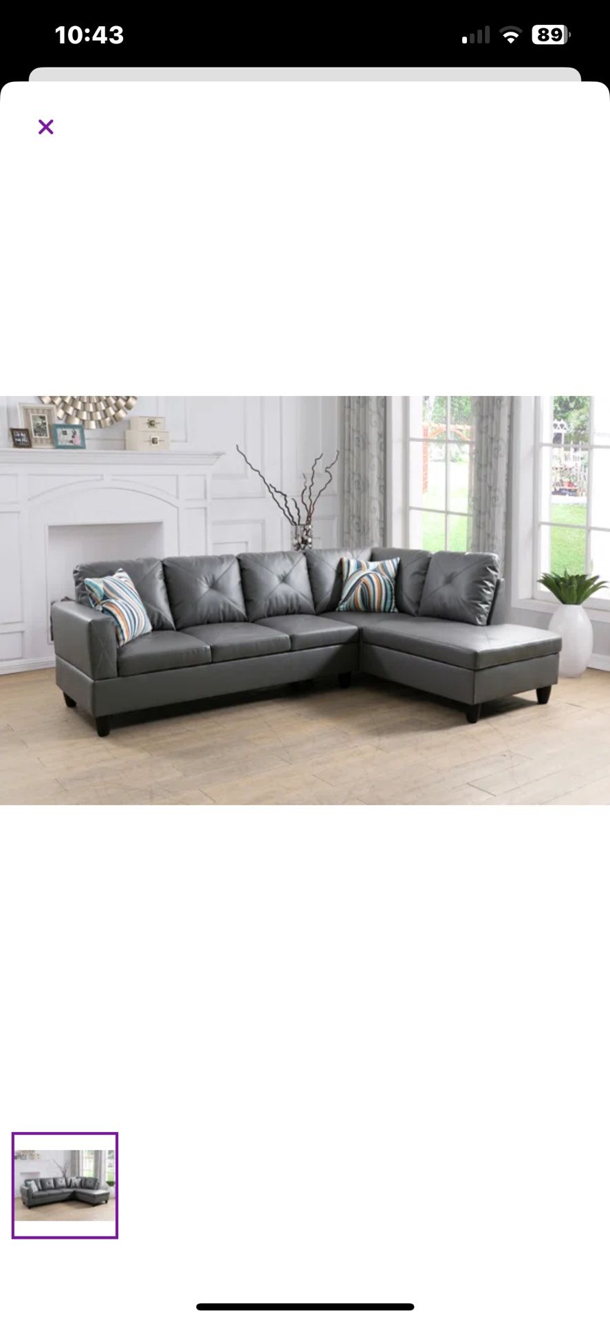 L Shape Grey Couch