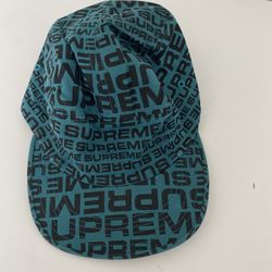 Supreme Reversible Camp Cap - Teal Black Logo