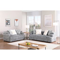 New Gray Living Room Sofa, Love Seat, Available In Three Colors
