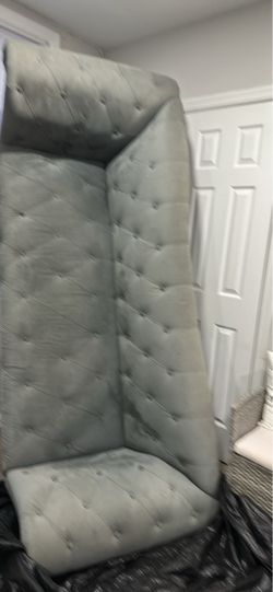 Elegant gray velvet couch