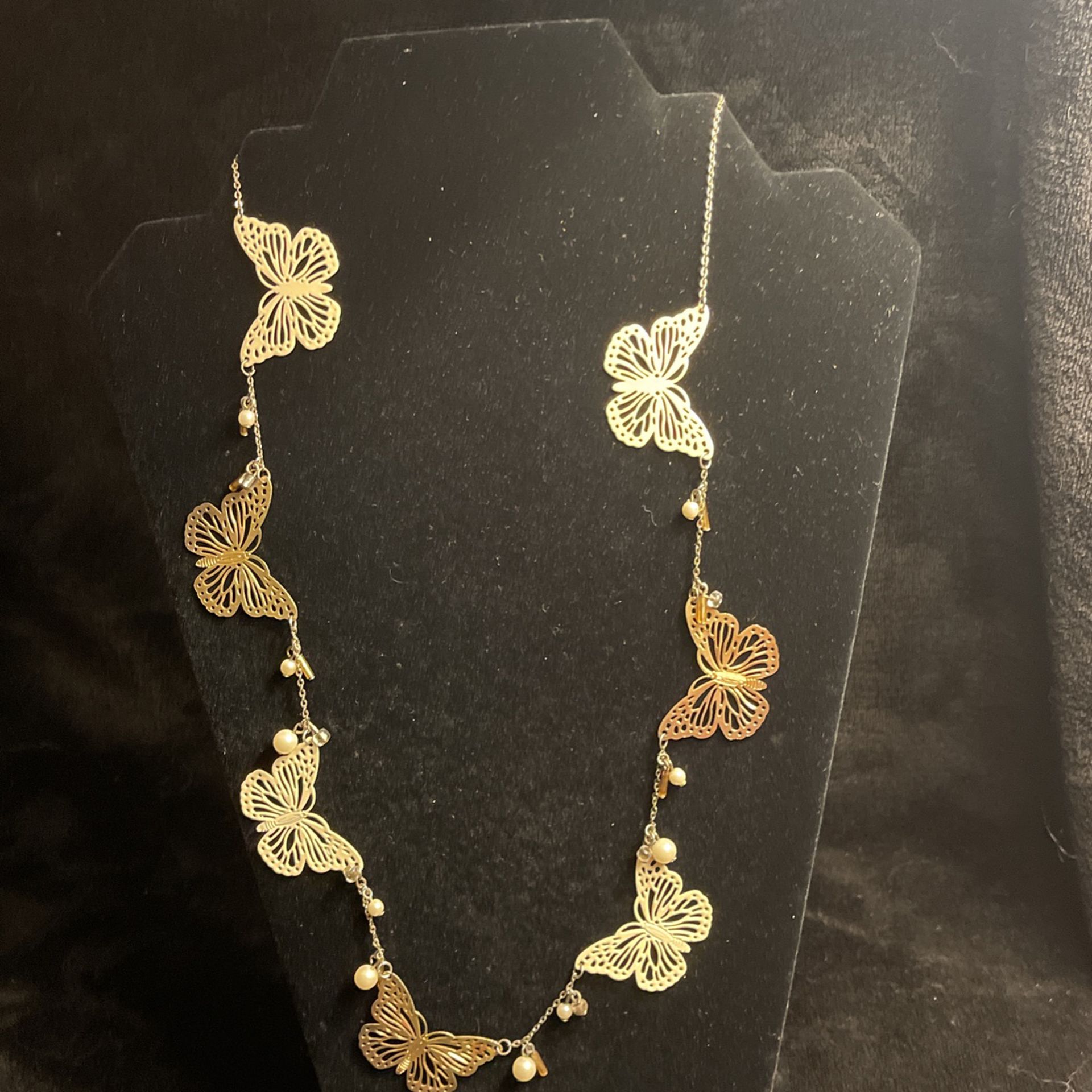 Ladies Necklace With Butterflies 