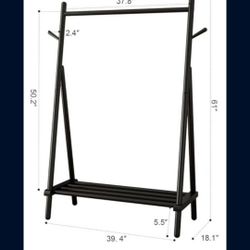 New Wood Clothing Rack $50