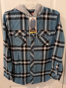 Mens Quicksilver Flannel Hoodie