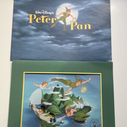Disney Store PETER PAN Lithograph w TINKER BELL! 11" x 14" MINT!