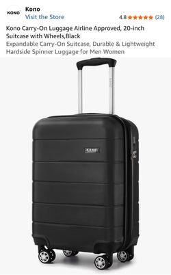 Kono 19-Inch Hardside Carry-On Spinner Suitcase
