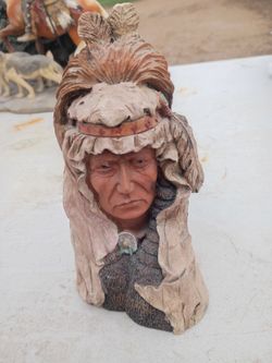 Native American Chief Bust Sculpture