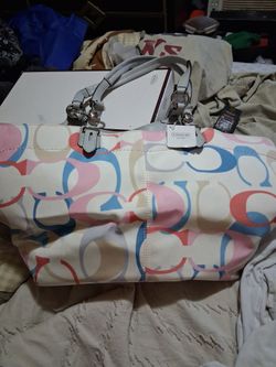 Coach Signature Print Canvas Tote Bag