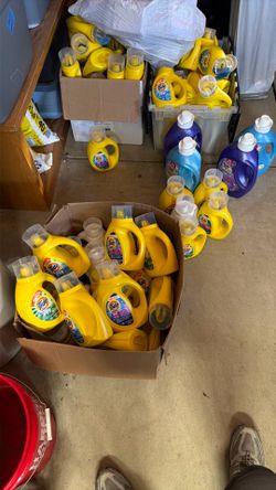 2 x $5 big detergent bottles, tide, suavitel, all, swap meet seller needed
