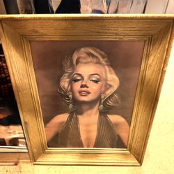 Large Wood Framed Marilyn Monroe