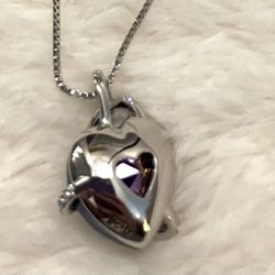 Purple/Blue Heart Necklace