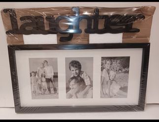 NEW 3 pic picture frame with "Laughter" wall decor $10 FIRM