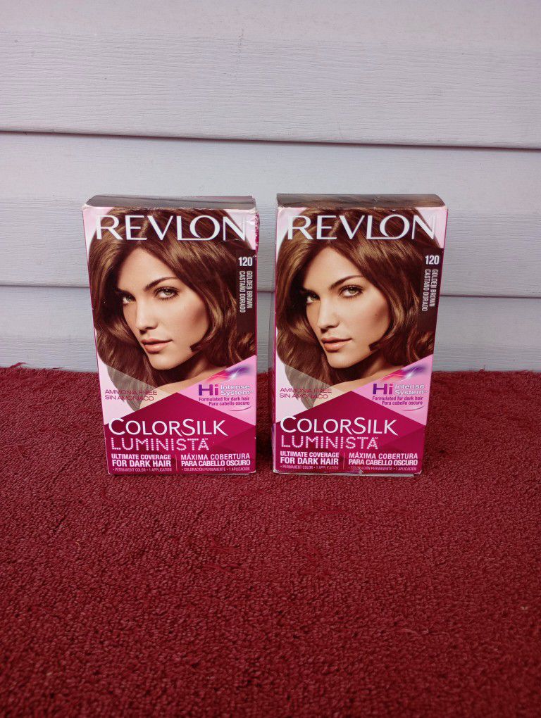 2 pack Revlon ColorSilk Luminista, Permanent Hair Color, 120 Golden Brown