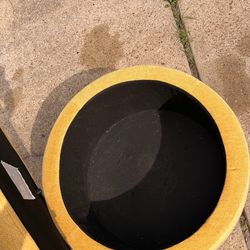 Yellow ottoman storage