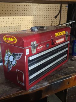Vintage Craftsman Sears 3 drawer and open lid top tool box toolbox