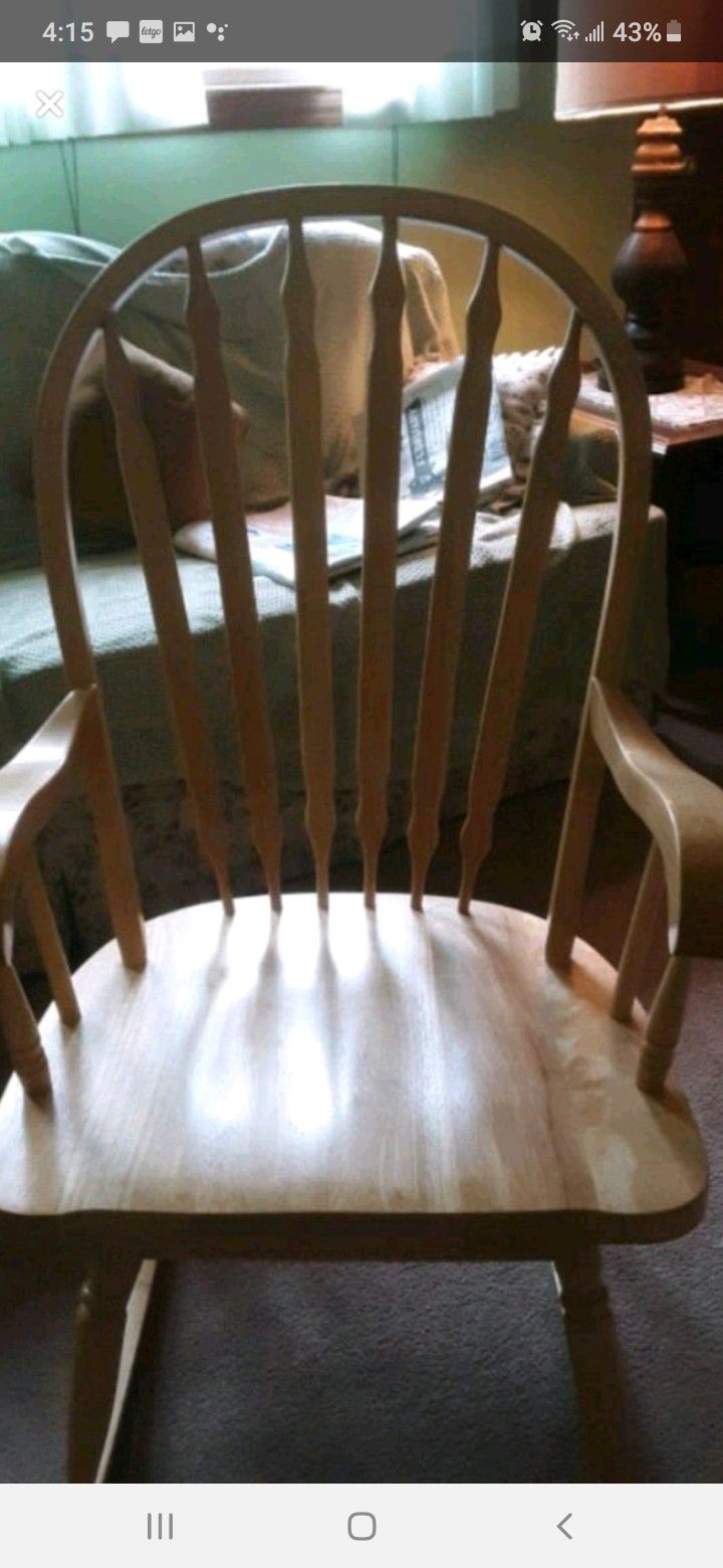 Antique white oak rocking chair