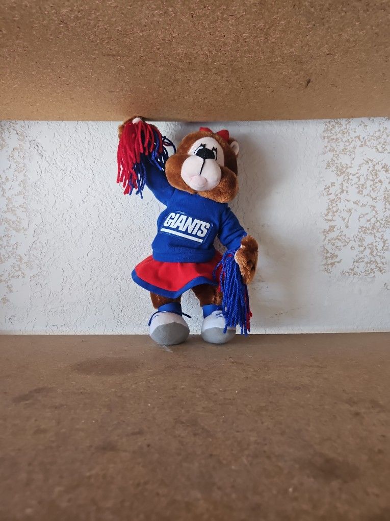 NY Giants Stuffed Bear Cheerleader