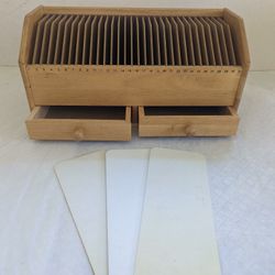 Lillian Vernon Wood Desktop Papers Cabinet Organizer 