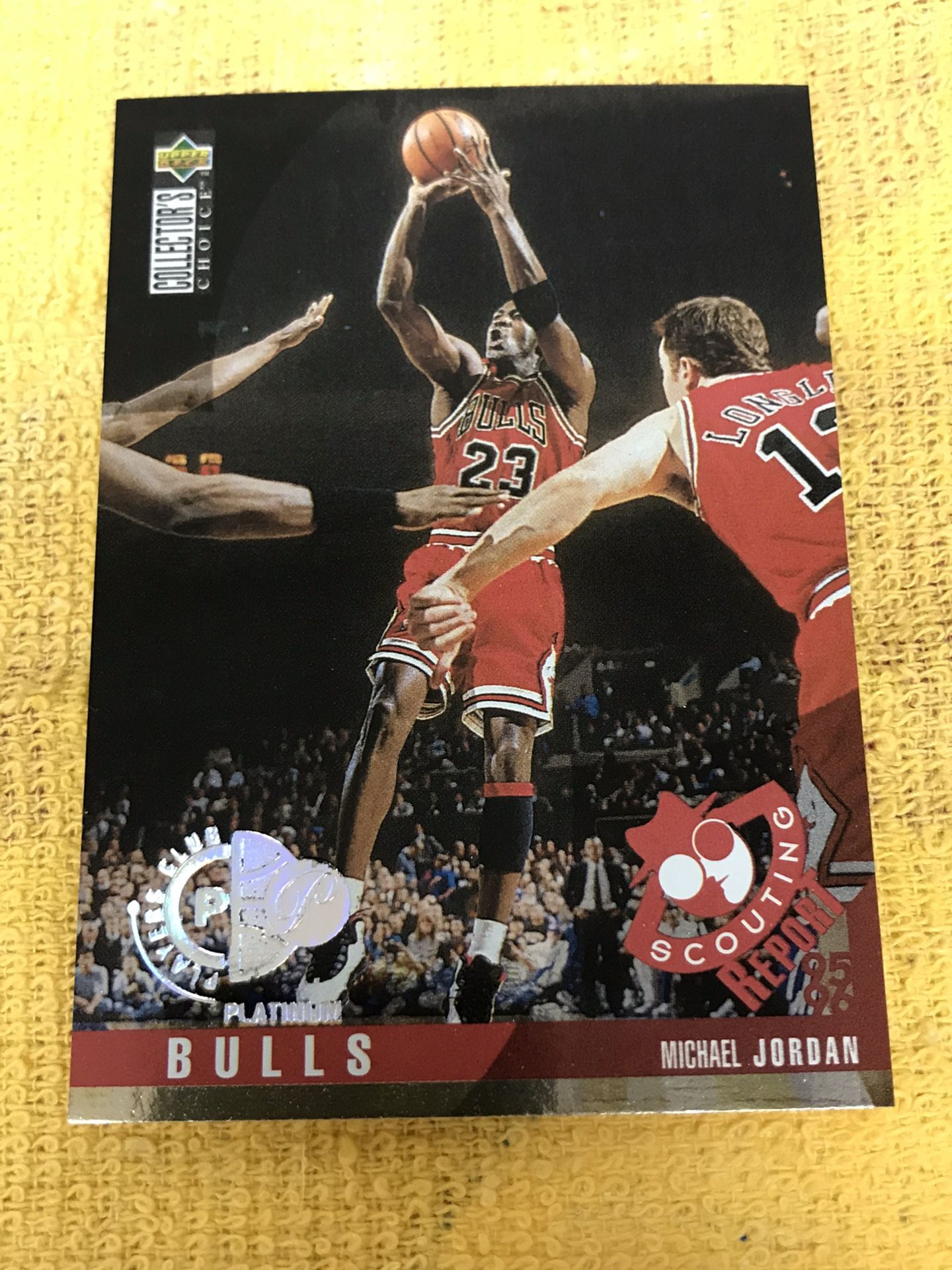 1995-96 Michael Jordan Collectors Choice Players Club Platinum Super Rare Card