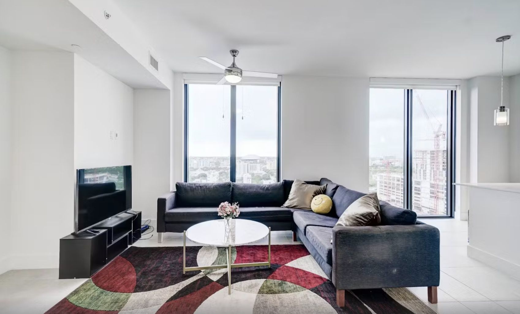 Grey Sectional L Shaped Couch