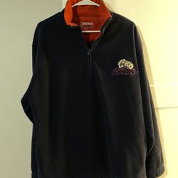 Vintage 2001 JNCO Sweater 1/4 Fleece Zip Bowling & Dice Embroidered 