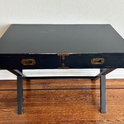 Crate and Barrek Dark Blue Desk with Brass accents