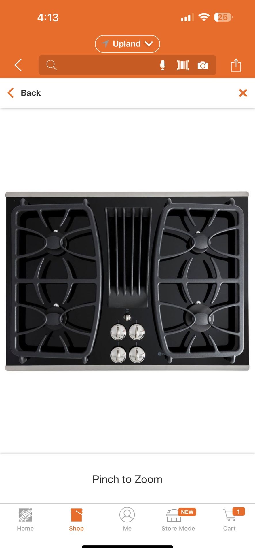 GE Profile 30 In. Gas Downdraft Cooktop In Stainless Steel with 4