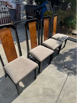 Set of 4 Asian style dining chairs
