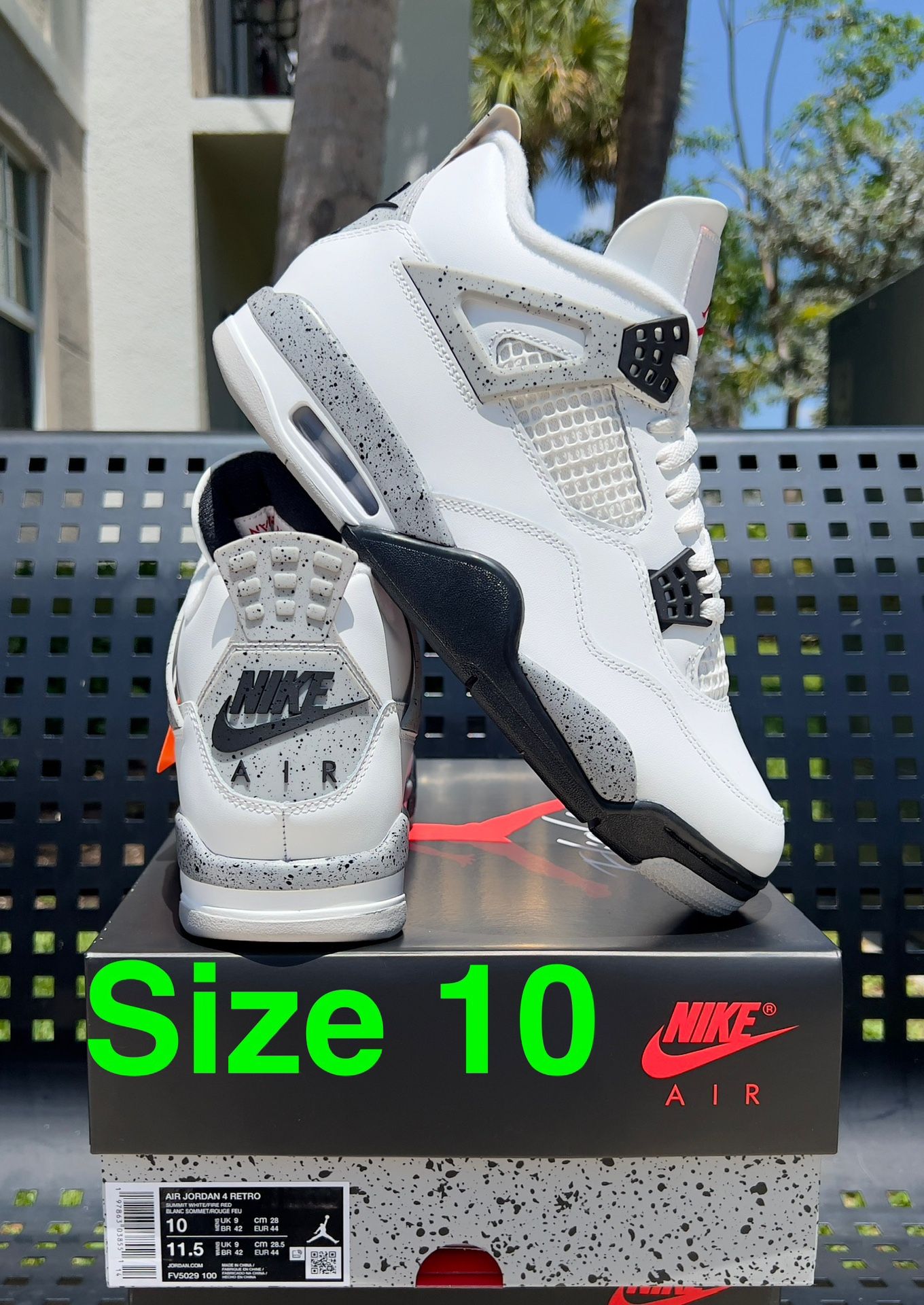 Jordan 4 Retro OG Cement Size 10 New SB Nigel Brick