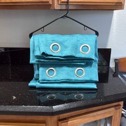 Set Of Teal Drapes, 54 X 96“